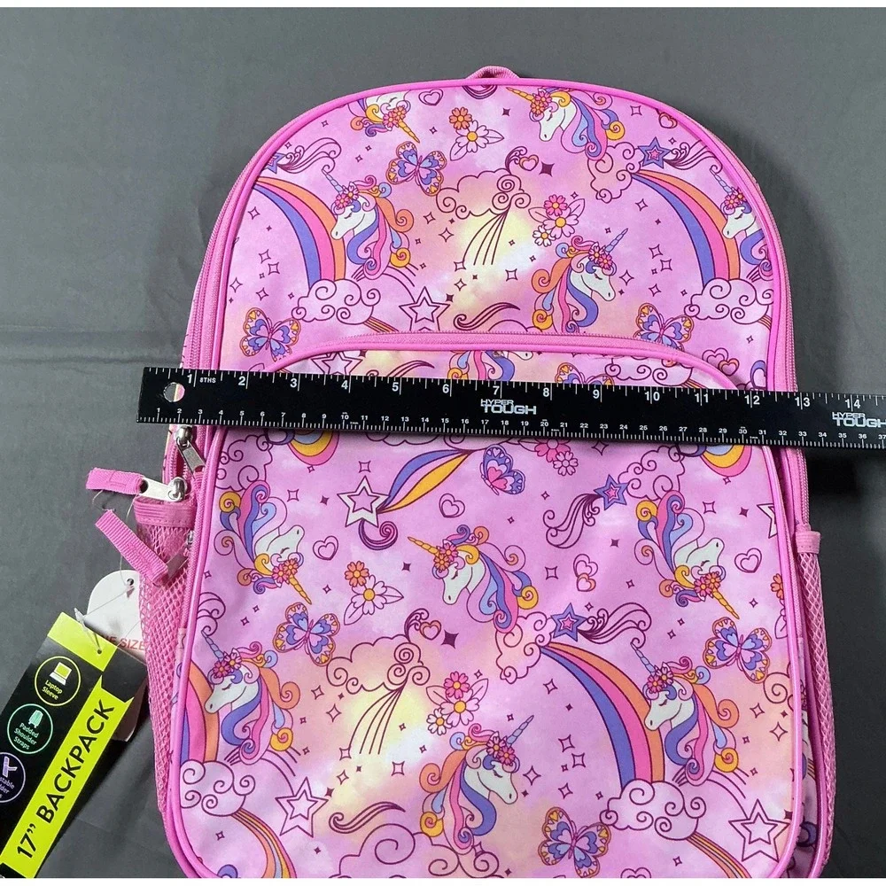 Day Dream Doodles Unicorn Rainbow Pink 17 Inch Backpack Laptop Sleeve BP253110